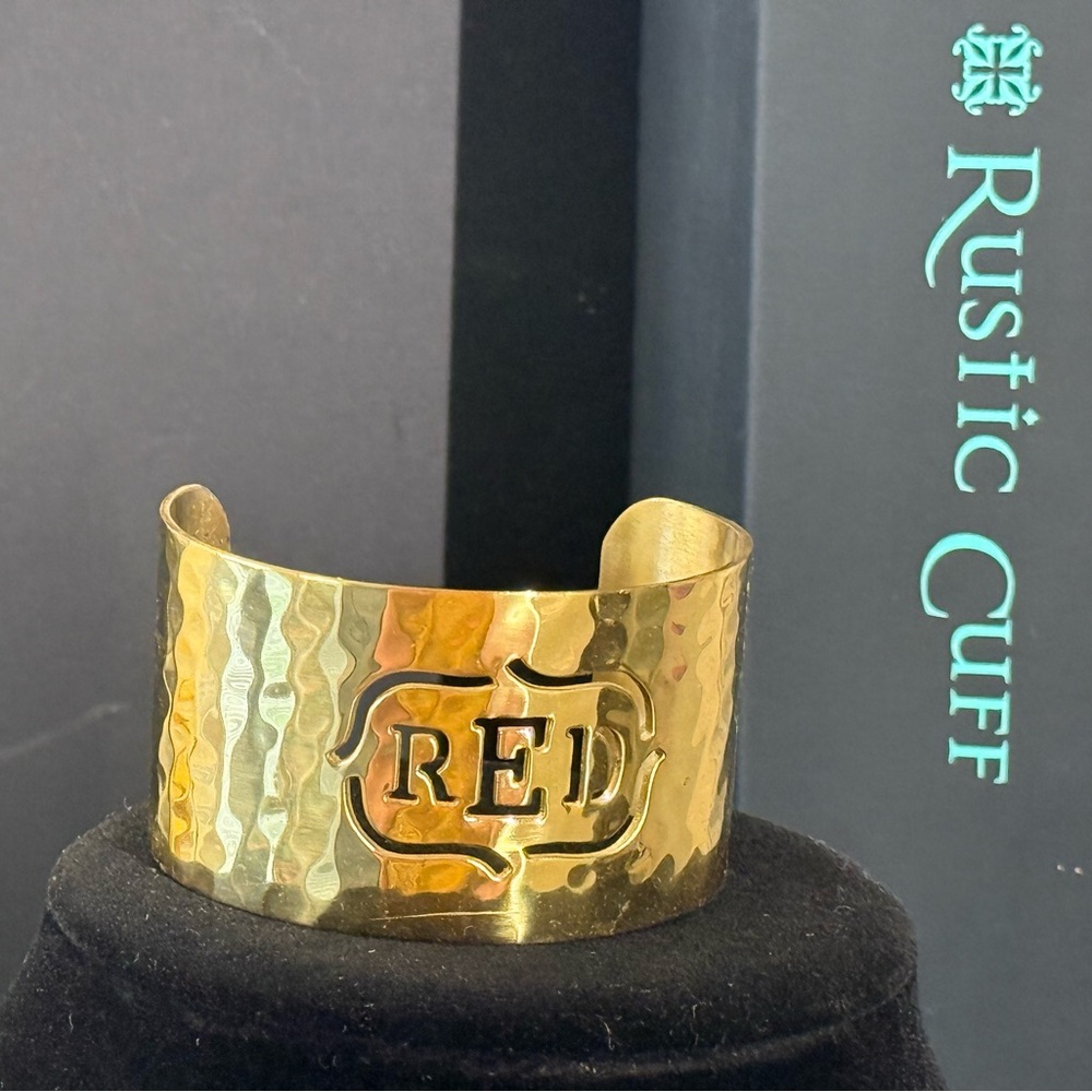 Rustic Cuff Gold Engraved Bracelet